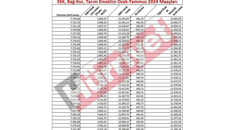 2024 Emekli Maaşlarında Yeni Zam Oranı ve Güncellemeler
