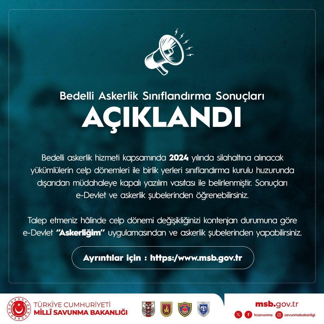 2024 Yılı Bedelli Askerlik Duyurusu ve Sevk Tarihleri
