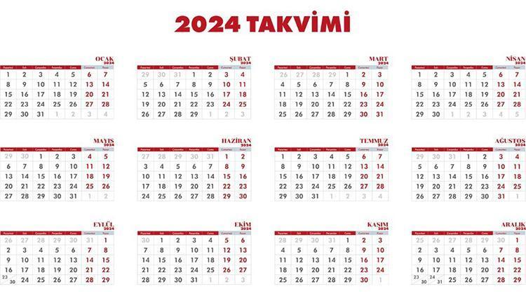 2024 Yılı Resmi Tatil Günleri ve Bayram Tatilleri